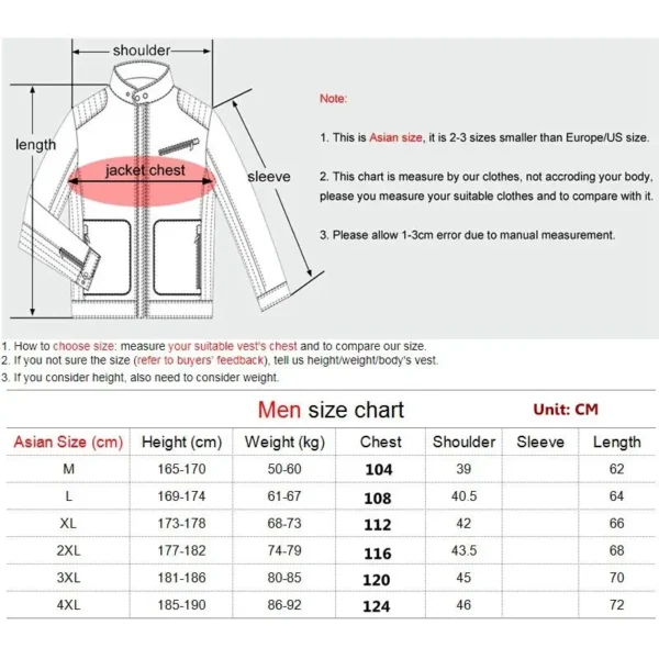 9 Heated Vest Zones Electric Heated Jackets Men Women Sportswear Heated Coat Graphene Heat Coat USB Heating Jacket For Camping - Image 4