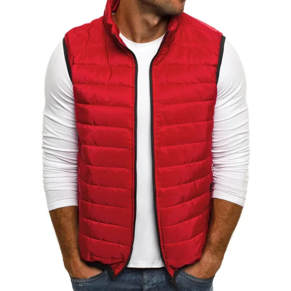 Aiwetin Men' Sleeveless Vest Jackets Winter Fashion Male Cotton-Padded Vest Coats Men Stand Collar Warm Waistcoats Clothing 5XL - Image 2