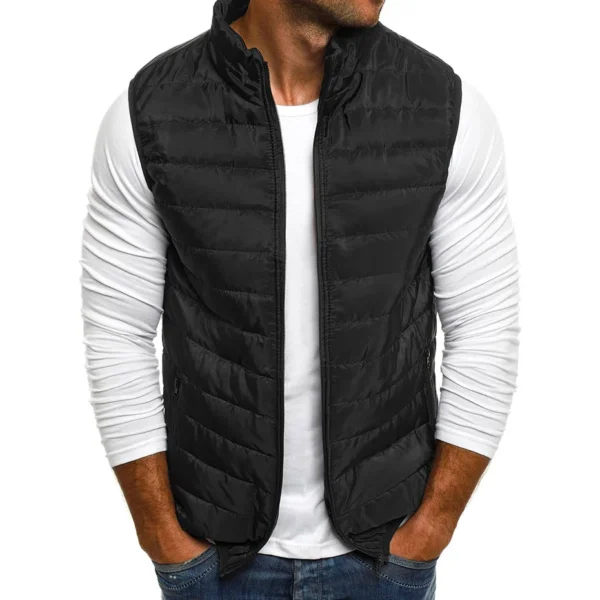 Aiwetin Men' Sleeveless Vest Jackets Winter Fashion Male Cotton-Padded Vest Coats Men Stand Collar Warm Waistcoats Clothing 5XL - Image 4