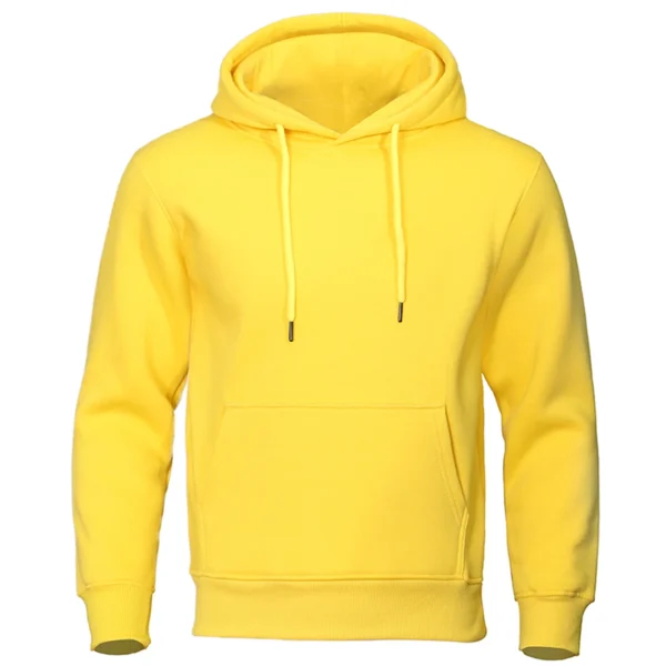 Solid Color Men Hoodies Fleece Warm Mens Sweatshirt Fashion Streetwear Casual Men's Loose Breathable Pullovers Brand Hoody - Image 4