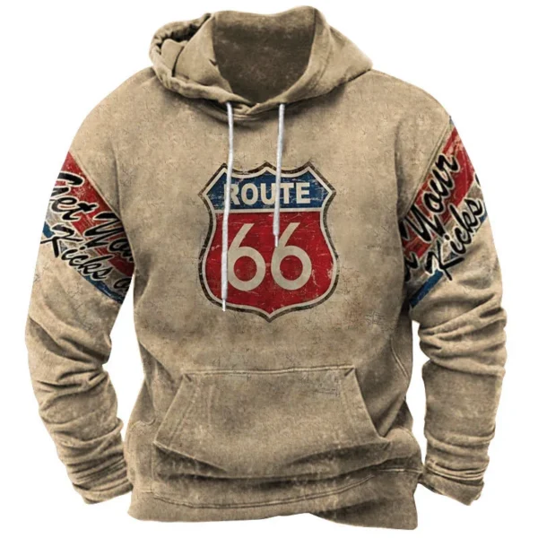 Vintage Hoodie Route 66 3d Moto Print Hoodies Fashion Hoodies Streetwear Casual Jacket Sweatshirts For Men Oversize Sweatshirt - Image 5