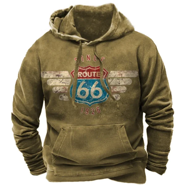 Vintage Hoodie Route 66 3d Moto Print Hoodies Fashion Hoodies Streetwear Casual Jacket Sweatshirts For Men Oversize Sweatshirt - Image 6