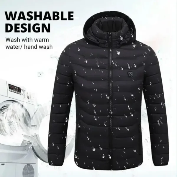 19/21 HEATING ZONES Men Women USB Heating Jackets Winter Warm Heated Parkas Electric Heated Jackets Waterproof Warm Jacket Coat - Image 4