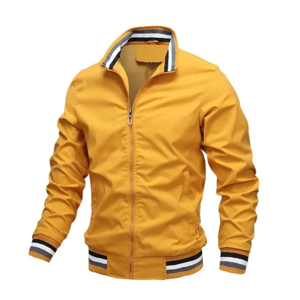 Autumn and Winter Men's Stand Collar Casual Zipper Jacket Outdoor Sports Coat Windbreaker Jacket for Men Waterproof Bomber - Image 5