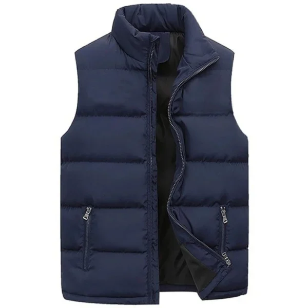 Mens Vest Jacket Warm Sleeveless Jackets Winter Waterproof Zipper Coat Autumn Stand-up Collar Casual Waistcoat Brand Clothing - Image 4