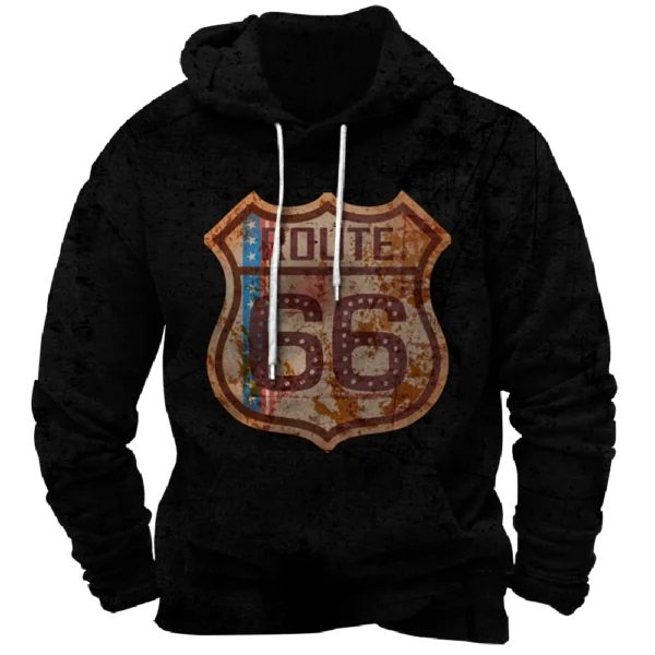 Vintage Hoodie Route 66 3d Print Hoodies Fashion Sweatshirts Boy Women Sweats Men's Tracksuits Men Clothes - Image 4