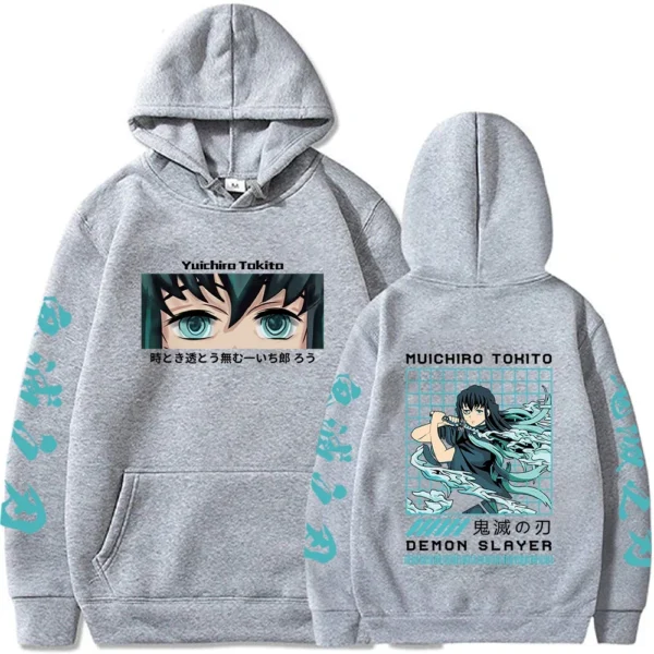 2024 Japanese Anime Demon Slayer Hoodies for Men Manga Graphic Streetwear Pullover Hoody Long Sleeve Fleece Hooded Sweatshirt - Image 6