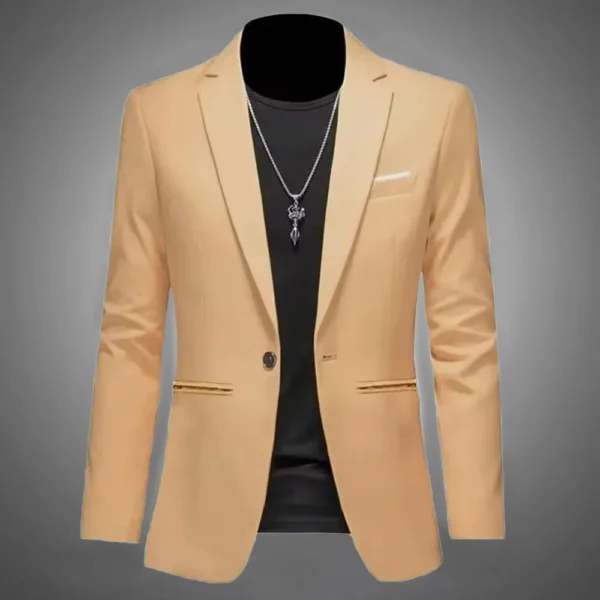 Men's Trendy Leisure Boutique Suit Jacket Autumn Casual Business Slim Fit Non-ironing Single Button Suit Solid Formal Blouse - Image 5