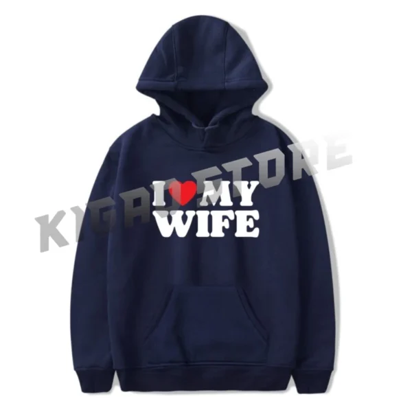 I Love My Wife Hoodie Sweatshirt Spring & Fall For Men/Women Long Sleeve Pullover Outerwear Streetwear - Image 4