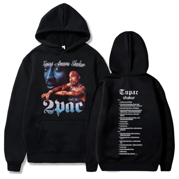 Tupac Hoodies 2pac Sweatshirts Rapper Printed Hoodie Streetwear Y2k Sweater Casual Loose Sweatshirt Autumn Fleece Pullover Hoody - Image 6