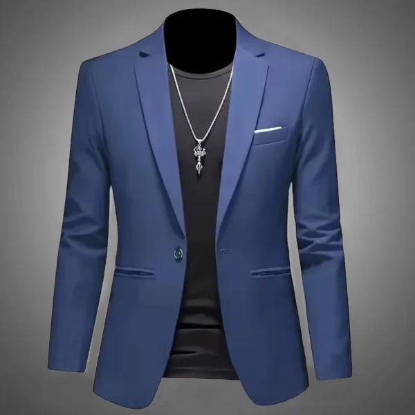 Men's Trendy Leisure Boutique Suit Jacket Autumn Casual Business Slim Fit Non-ironing Single Button Suit Solid Formal Blouse - Image 3