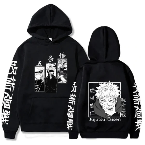 Anime Print Sweatshirts Jujutsu Kaisen Men's Hoodie Harajuku Autumn Winter Streetwear Clothe Yuji Itadori Plus Size Hoodie - Image 3