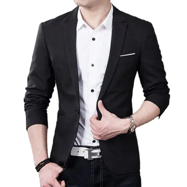 Men Formal Business Suit Coat One Button Black Blue Red Men Slim Fit Fashion Blazer Suit Jacket Casual Suit Blazer Men Clothing - Image 2