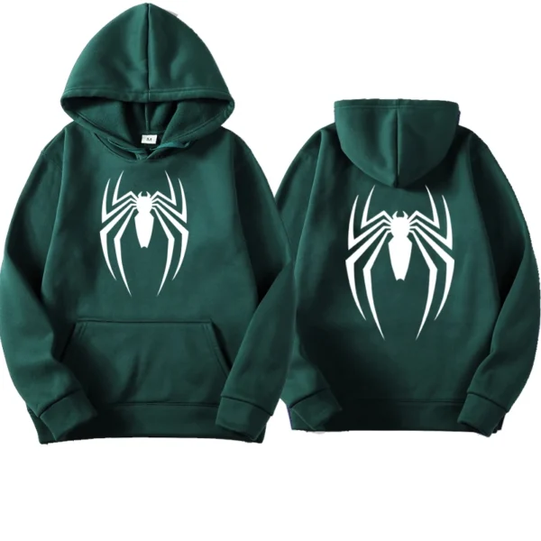 2024 New Men's Hoodie Street Fashion Spider Print Sweatshirt Fleece Ladies Casual Funny Loose Hoodie spiderman Men's clothing - Image 3