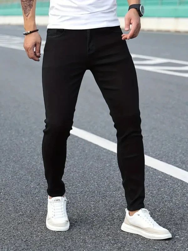 2024 Men Classic Advanced pencil Jeans Jean Homme Man Soft Stretch Black Biker Masculino Denim Trousers Mens Solid Pants