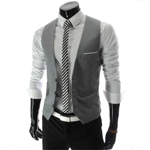 2023 New Arrival Dress Vests For Men Slim Fit Mens Suit Vest Male Waistcoat Gilet Homme Casual Sleeveless Formal Business Jacket - Image 3