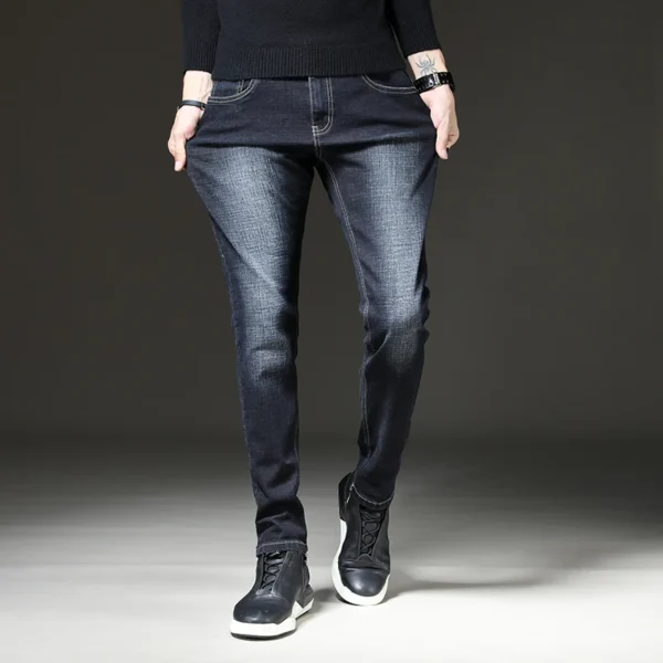 2024 Men's straight leg jeans loose casual pants Korean version trend slim fit versatile pants Men's trendy brand black blue - Image 5