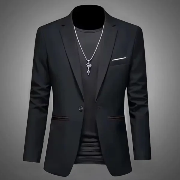 Men's Trendy Leisure Boutique Suit Jacket Autumn Casual Business Slim Fit Non-ironing Single Button Suit Solid Formal Blouse - Image 4