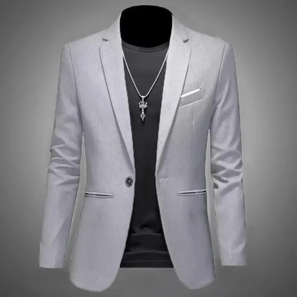 Men's Trendy Leisure Boutique Suit Jacket Autumn Casual Business Slim Fit Non-ironing Single Button Suit Solid Formal Blouse