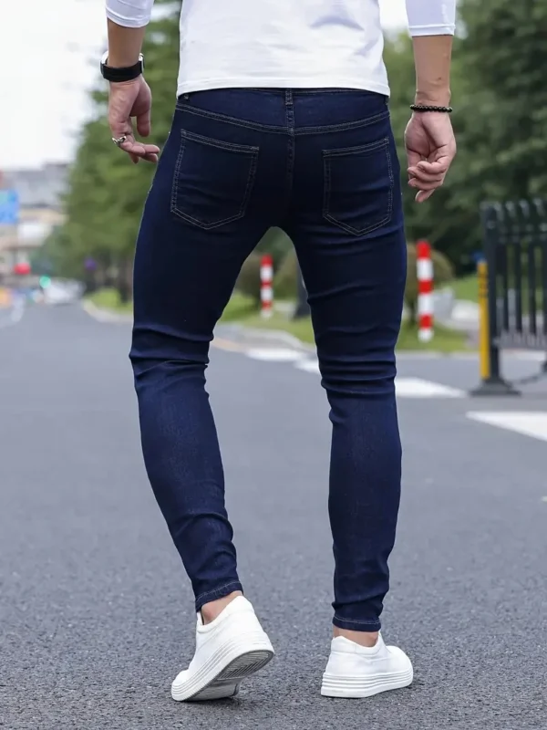 2024 Men Classic Advanced pencil Jeans Jean Homme Man Soft Stretch Black Biker Masculino Denim Trousers Mens Solid Pants - Image 3