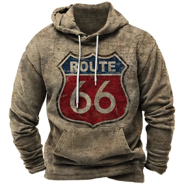 Vintage Hoodie Route 66 3d Print Hoodies Fashion Sweatshirts Boy Women Sweats Men's Tracksuits Men Clothes