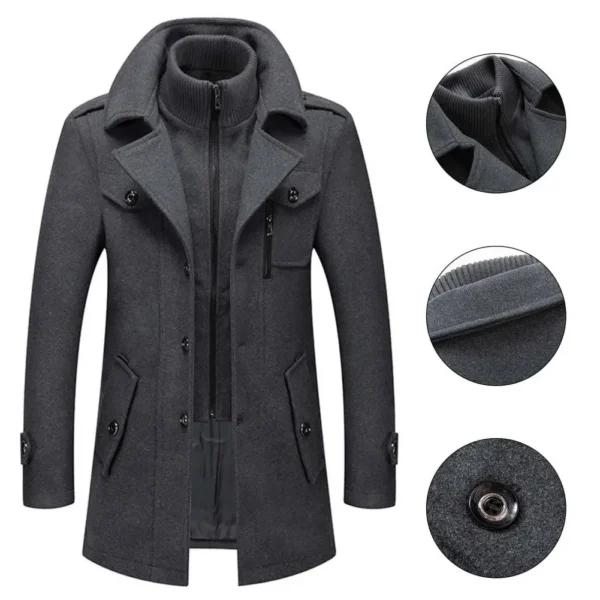 Men's Jackets Winter Autumn Long Windproof Coat Fashion Business Casual Thick Slim Fit Jacket Streetwear Male Overcoat 4XL - Image 4