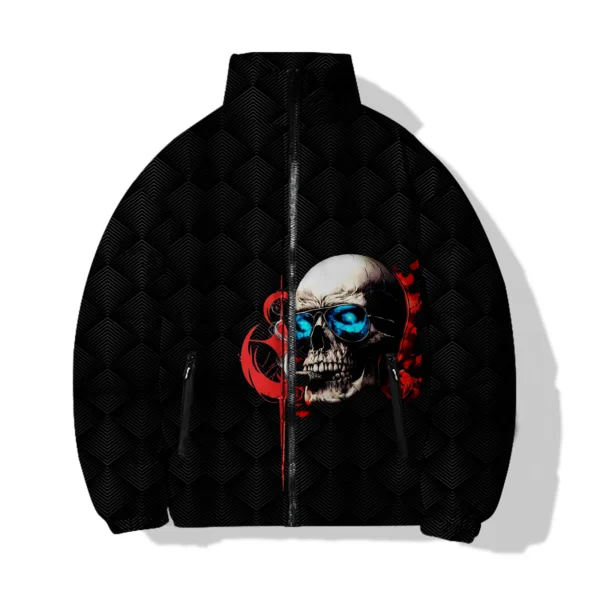 Cool Men's Cold Coat for Winter Men's Jackets 2024 Skeleton Comfortable and Warm 3D Digital Printing Parka Winter Man Roses Dog