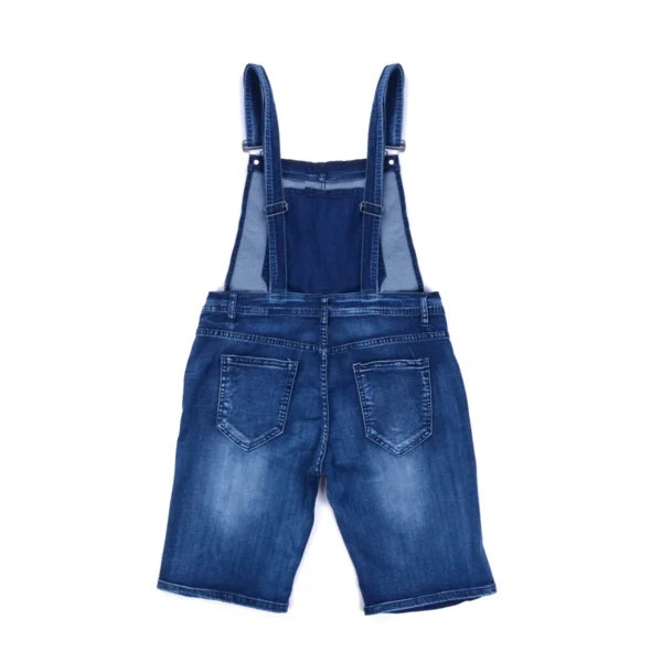 Men s Ripped Denim Overalls with Adjustable Straps Fit Destroyed Shorts Jumpsuit Trendy Suspender Pants - Image 4