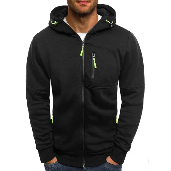 Men's Hoodies Long Sleeve Sweatshirt Zipper Design Hooded Sweatshirt for Men Clothing Sportswear Slim Fit Casual Jacket - Image 5