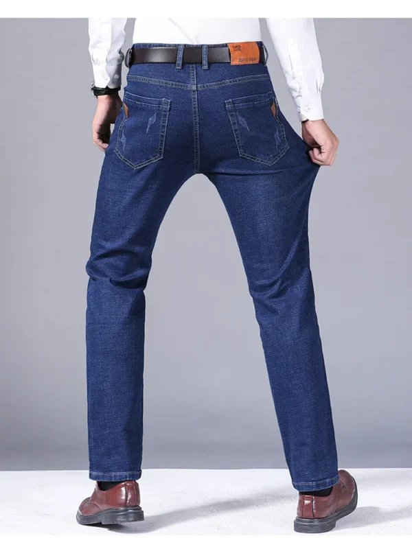 Men Fashion Straight Jeans Men 2024 New Stretch Slim Fit Pants Comfortable Soft Business Denim Trousers Male Brand Clothing - Image 6