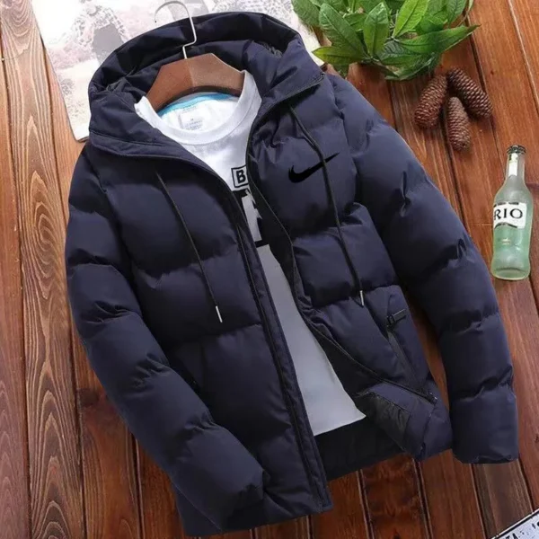 2024 Men's High Quality Classic Fashion New Zipper Printed Hooded Cotton Padded Jacket Outdoor Daily Windproof Down Coat - Image 6