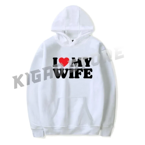 I Love My Wife Hoodie Sweatshirt Spring & Fall For Men/Women Long Sleeve Pullover Outerwear Streetwear - Image 2