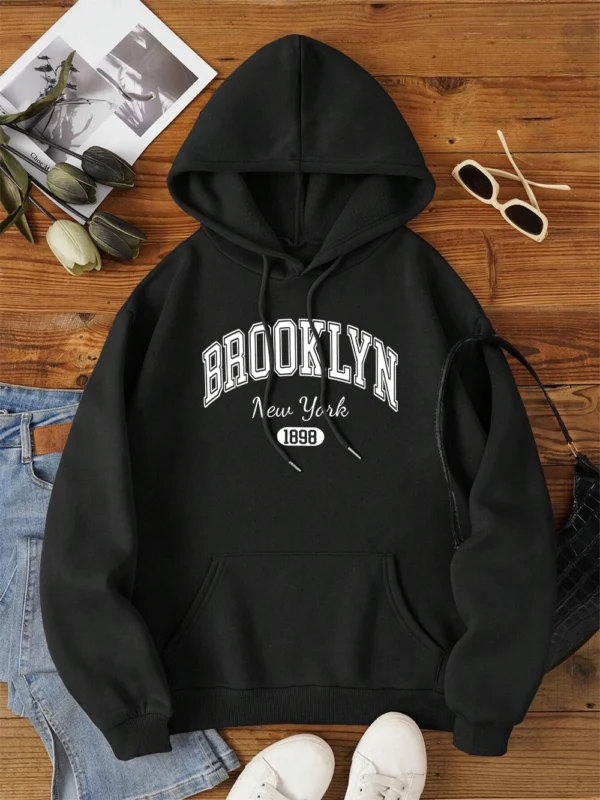 Brooklyn New York 1898 City Letter Men Women Sweatshirt Fashion Crewneck Hoodies Autumn Hip Hop Clothing Casual Couple Hoody