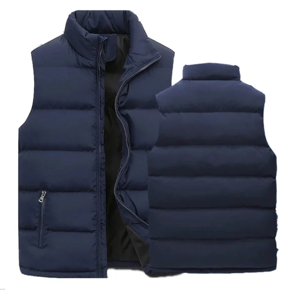 Mens Vest Jacket Warm Sleeveless Jackets Winter Waterproof Zipper Coat Autumn Stand-up Collar Casual Waistcoat Brand Clothing - Image 5