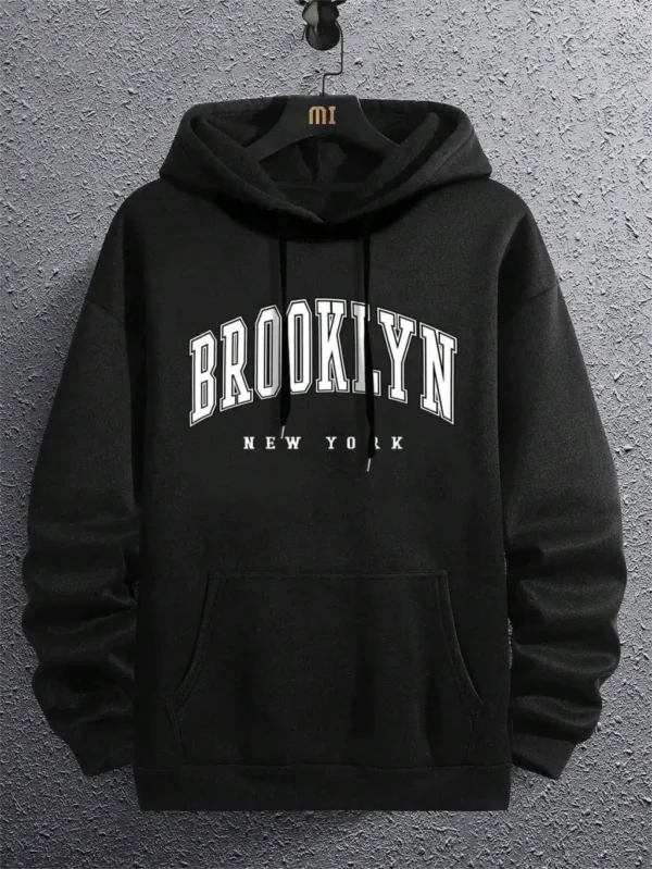 Brooklyn New York Printing Men Hoody O-Neck All Match Loose Comfortable Sweatshirt Fashion Fleece Basic Hoodie Autumn Clothes - Image 3