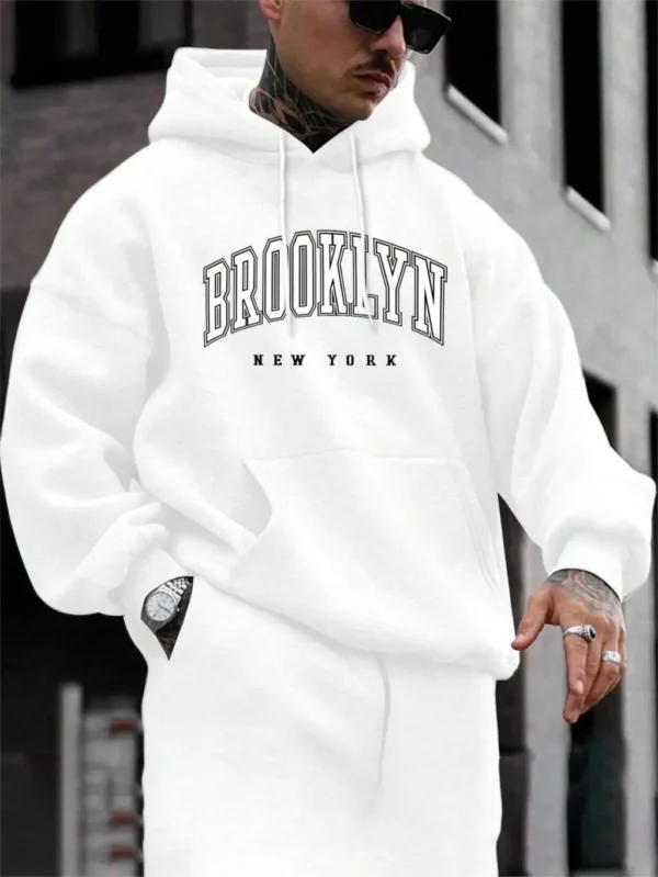 Brooklyn New York Printing Men Hoody O-Neck All Match Loose Comfortable Sweatshirt Fashion Fleece Basic Hoodie Autumn Clothes - Image 4