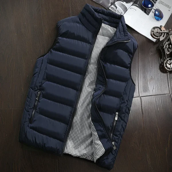 Men Vest Windproof Vest Men Jacket Sleeveless Vest Winter Jacket Casual Coat Men down Cotton Warm Thicken Waistcoat thick gilet - Image 2