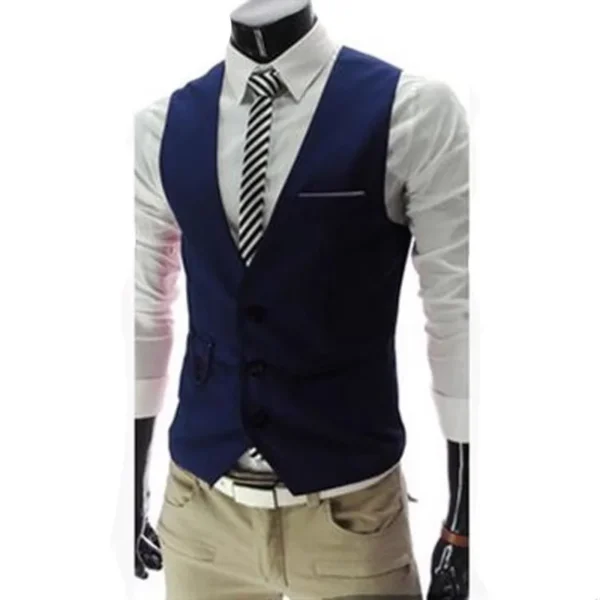 2023 New Arrival Dress Vests For Men Slim Fit Mens Suit Vest Male Waistcoat Gilet Homme Casual Sleeveless Formal Business Jacket - Image 6