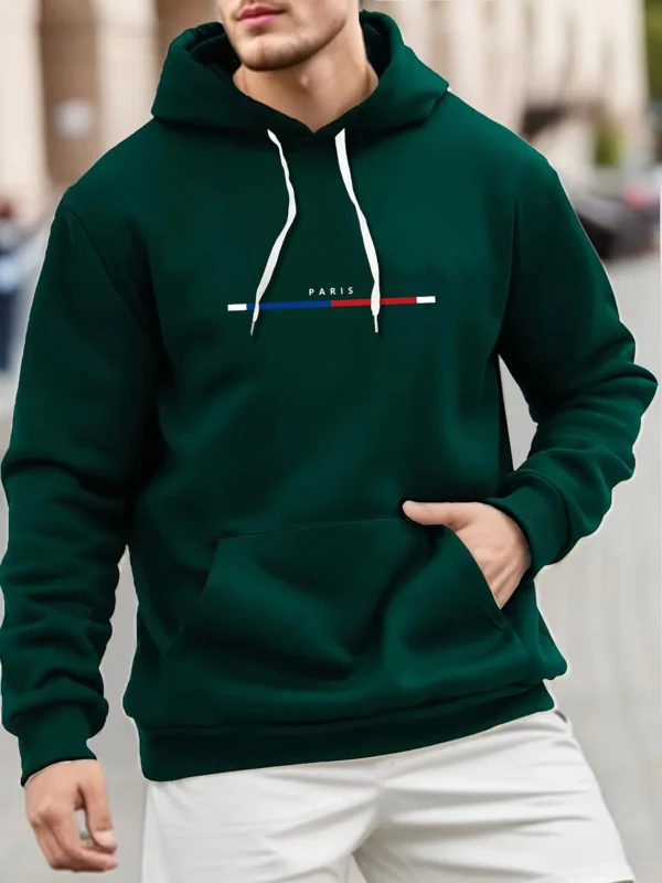 Paris Print Hoodies Tshirt For Men Casual Autumn Winter - Image 2