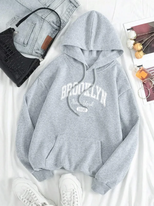 Brooklyn New York 1898 City Letter Men Women Sweatshirt Fashion Crewneck Hoodies Autumn Hip Hop Clothing Casual Couple Hoody - Image 3