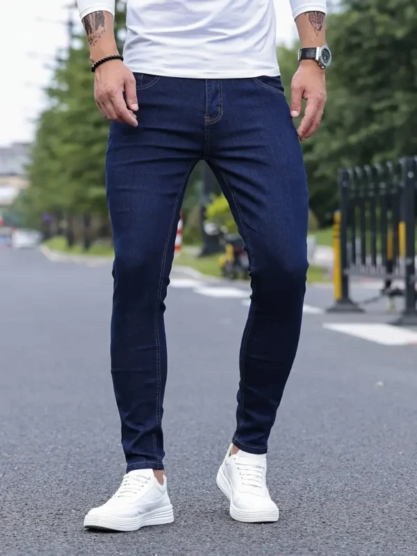 2024 Men Classic Advanced pencil Jeans Jean Homme Man Soft Stretch Black Biker Masculino Denim Trousers Mens Solid Pants - Image 4