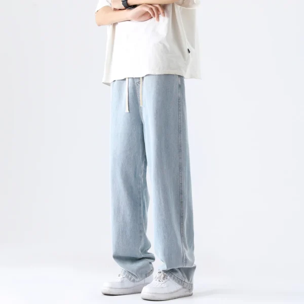 M-5XL Teenage Jeans Appear Slim and Loose Fitting Casual and Versatile Sportswear Pants Straight Leg Trendy Jeans - Image 5