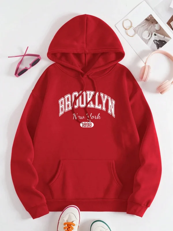 Brooklyn New York 1898 City Letter Men Women Sweatshirt Fashion Crewneck Hoodies Autumn Hip Hop Clothing Casual Couple Hoody - Image 2