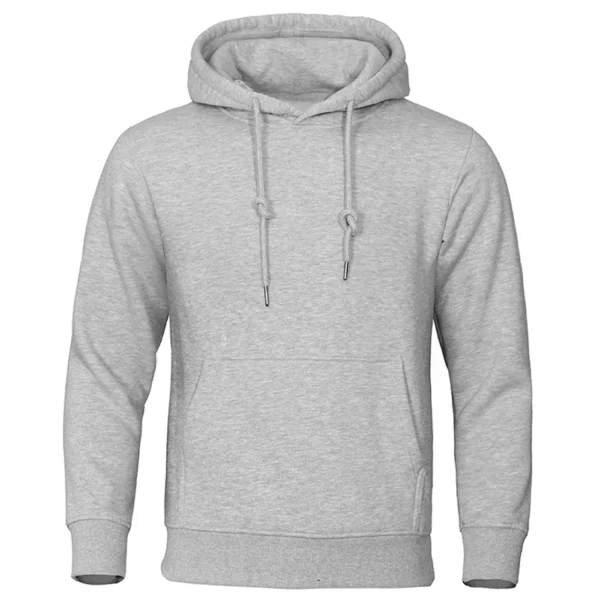 Solid Color Men Hoodies Fleece Warm Mens Sweatshirt Fashion Streetwear Casual Men's Loose Breathable Pullovers Brand Hoody - Image 2