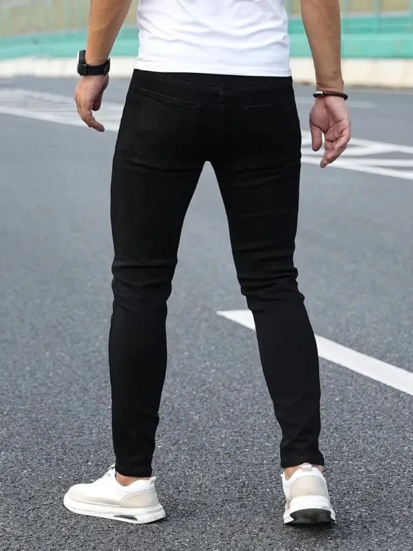 2024 Men Classic Advanced pencil Jeans Jean Homme Man Soft Stretch Black Biker Masculino Denim Trousers Mens Solid Pants - Image 5