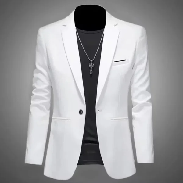 Men's Trendy Leisure Boutique Suit Jacket Autumn Casual Business Slim Fit Non-ironing Single Button Suit Solid Formal Blouse - Image 2