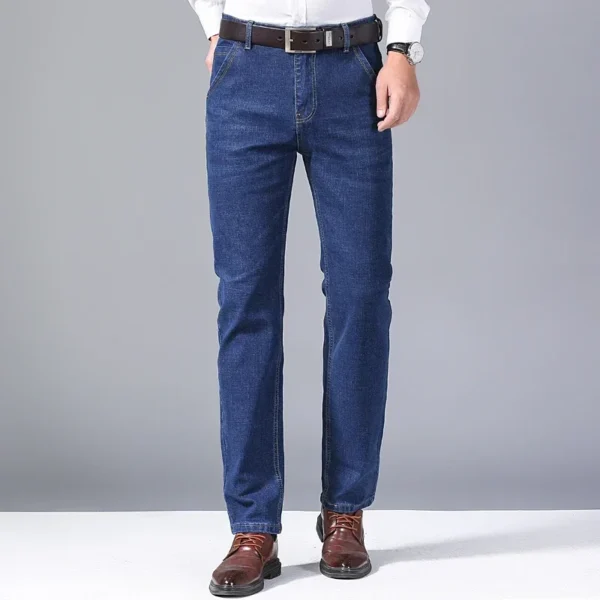 Autumn and Winter Stretch Men's Jeans Men's Style Straight and Versatile Denim Long Pants - Image 5