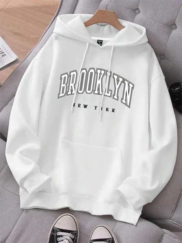 Brooklyn New York Printing Men Hoody O-Neck All Match Loose Comfortable Sweatshirt Fashion Fleece Basic Hoodie Autumn Clothes - Image 5