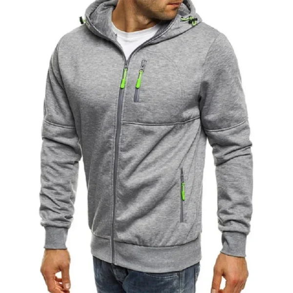 Men's Hoodies Long Sleeve Sweatshirt Zipper Design Hooded Sweatshirt for Men Clothing Sportswear Slim Fit Casual Jacket - Image 4