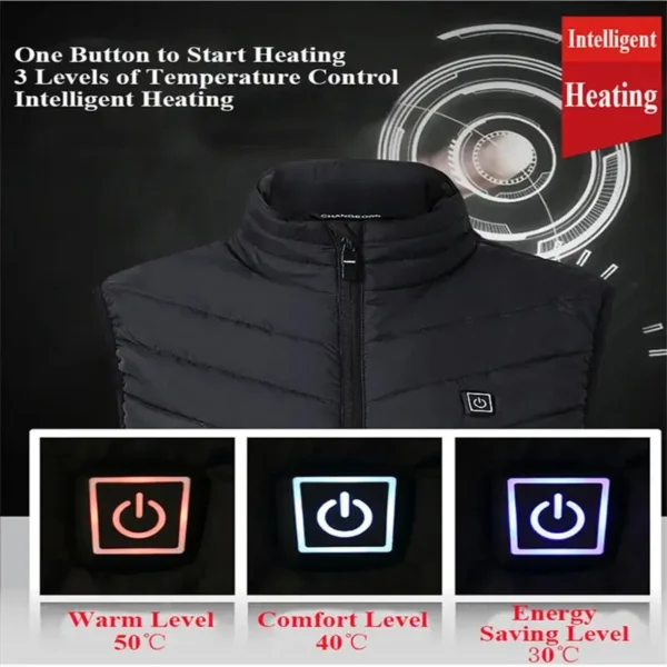 19/21 HEATING ZONES Men Women USB Heating Jackets Winter Warm Heated Parkas Electric Heated Jackets Waterproof Warm Jacket Coat - Image 3